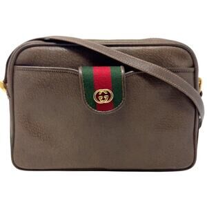 Gucci Bag Crossbody Clutch Wallet Ophidia Marmont Brown Leather GG Red Green